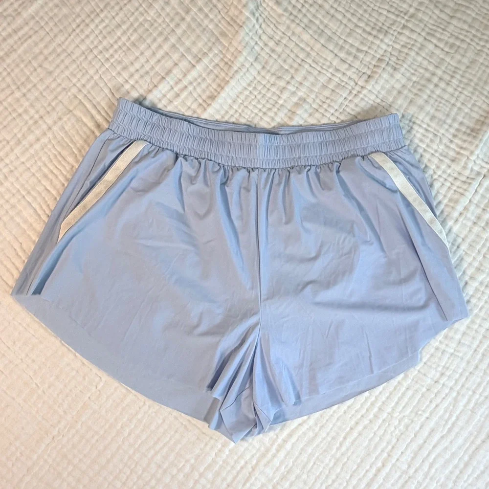 All In Motion Shorts Womens Large‎ Light Blue Athletic Running Elastic Waistband